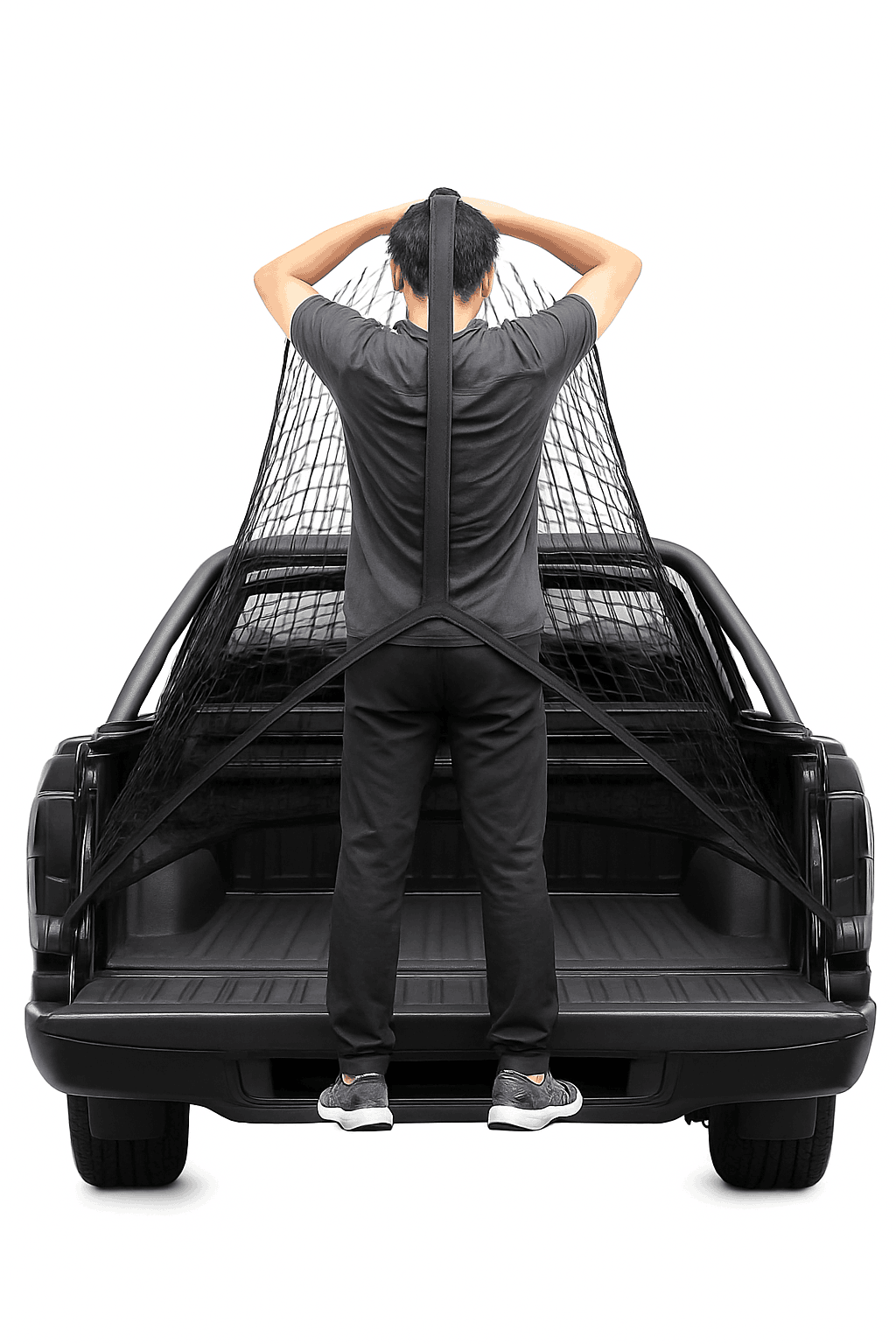 Universal Truck Bed Net Elastic Cargo Mesh Polyester Tailgate Organizer Multi Purpose Light Load Secure Transport Easy Install-80X60cm / Single layer