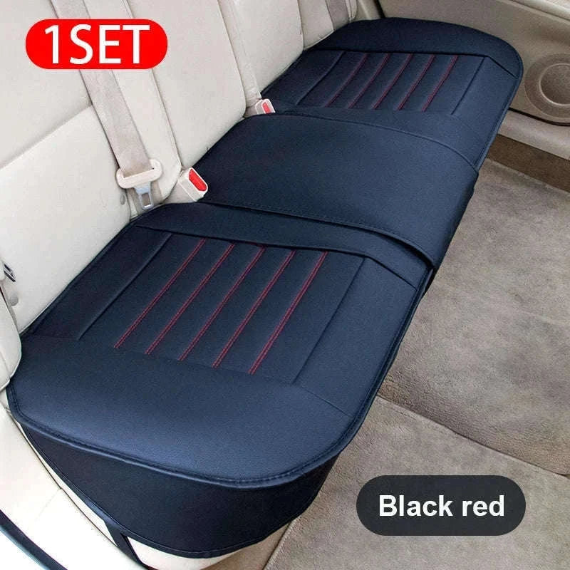 Universal Wrapped Car Seat Cover Breathable Wear-Resistant PU Leather-Red rear 1pc