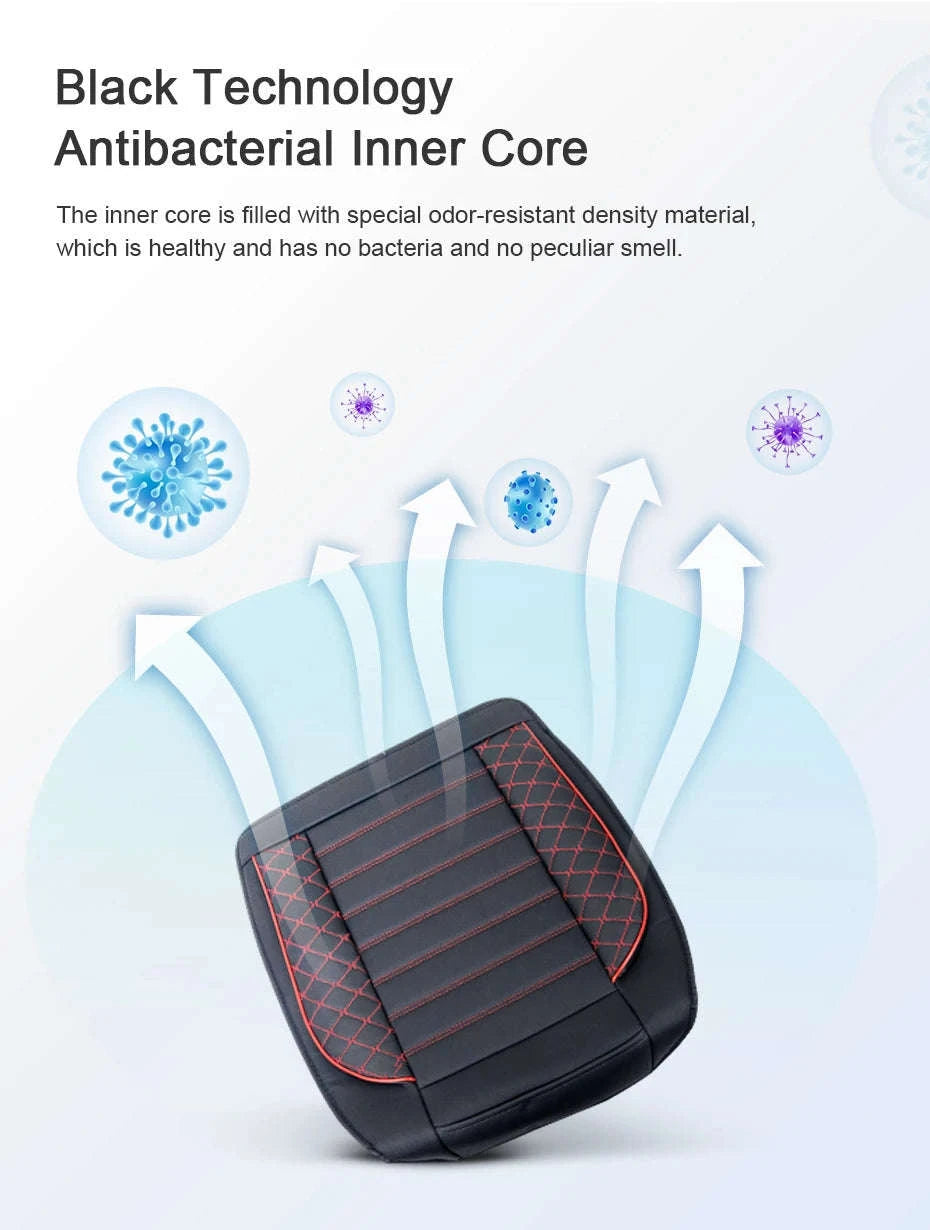 Universal Wrapped Car Seat Cover Breathable Wear-Resistant PU Leather-Red rear 1pc