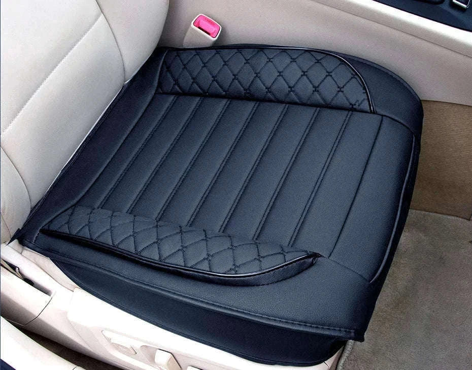 Universal Wrapped Car Seat Cover Breathable Wear-Resistant PU Leather-Red rear 1pc