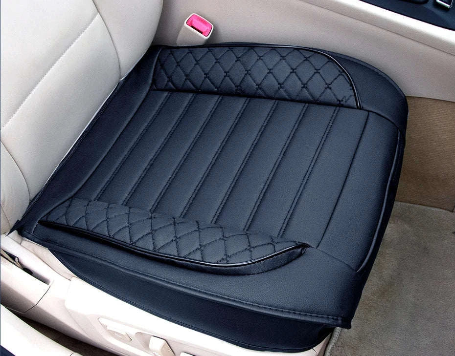 Universal Wrapped Car Seat Cover Breathable Wear-Resistant PU Leather-Red rear 1pc