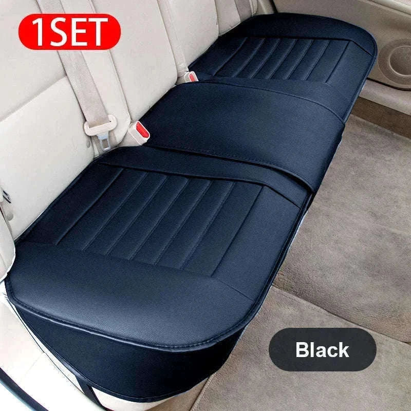 Universal Wrapped Car Seat Cover Breathable Wear-Resistant PU Leather-Red rear 1pc