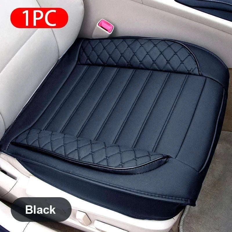 Universal Wrapped Car Seat Cover Breathable Wear-Resistant PU Leather-Red rear 1pc