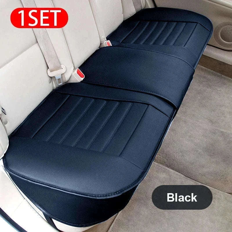 Universal Wrapped Car Seat Cover Breathable Wear-Resistant PU Leather-Red rear 1pc