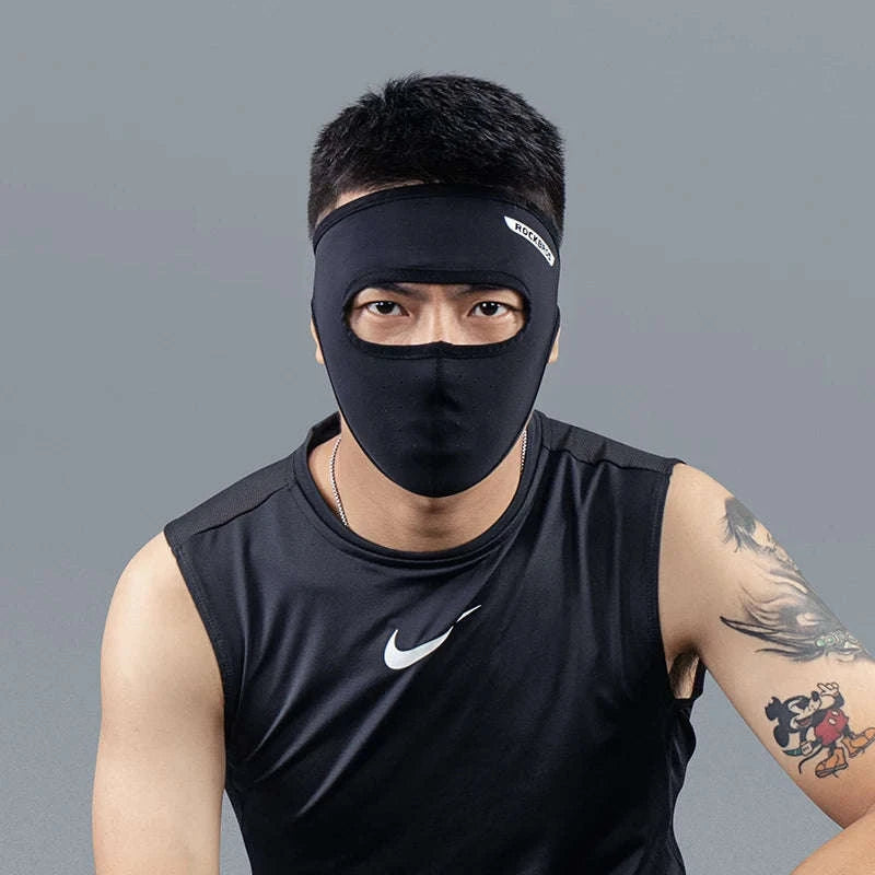 UPF 50+ Sun Protection Face Mask Breathable Ice Silk Cycling Scarf-MZ002W / One Size