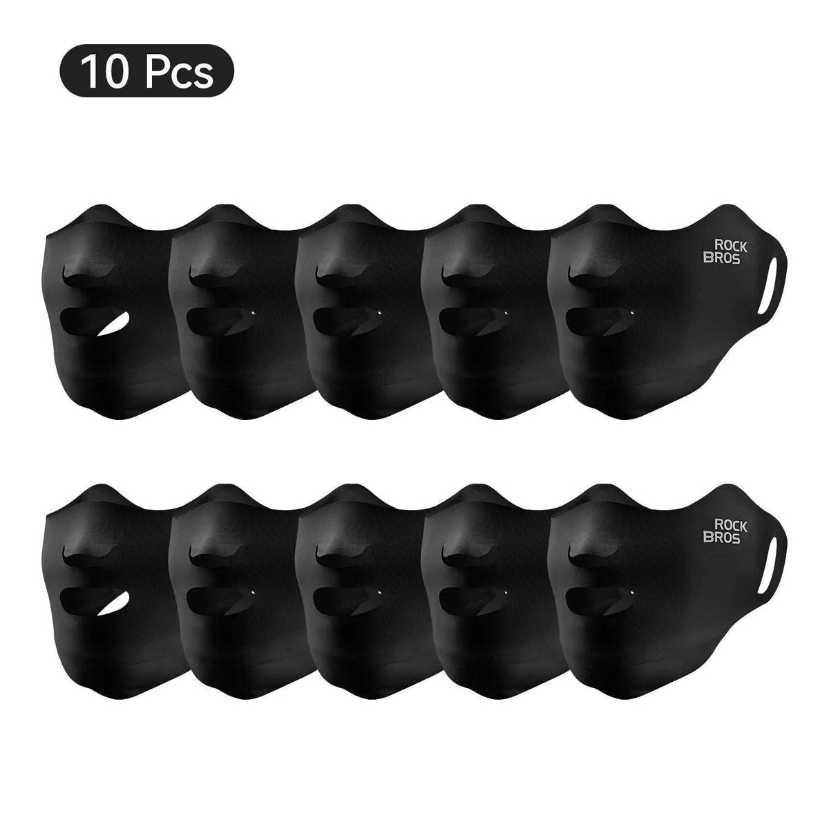 UPF50+ Ice Silk Cycling Face Mask for Sun Protection-1pcs KZ018-bk