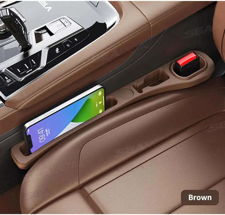 Upgraded Car Seat Gap Filler 2 Pcs Center Console Side Crevice Filler Strip-Brown 2pcs