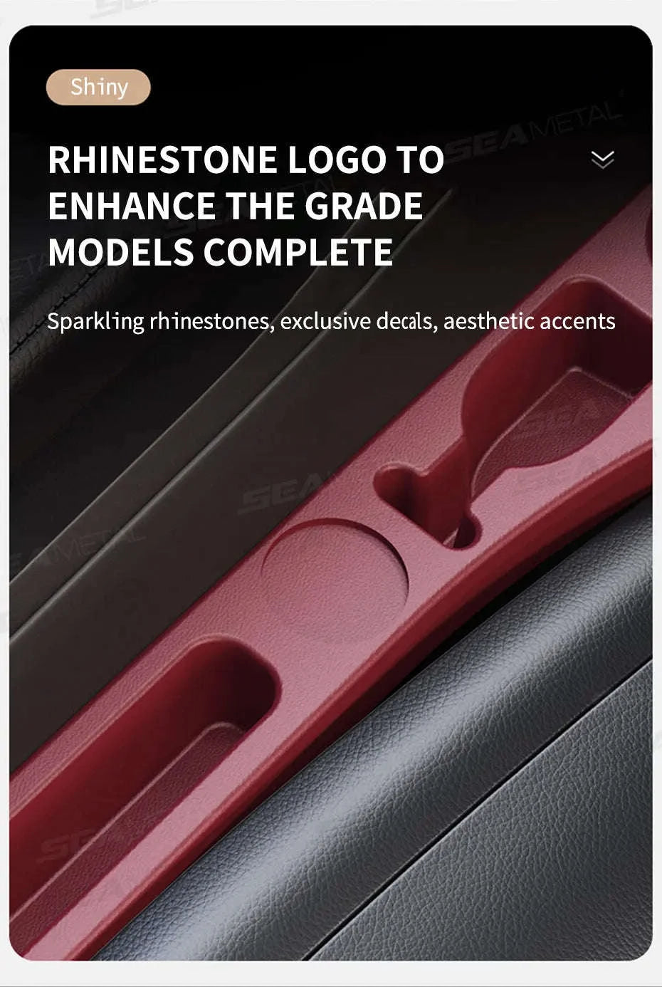 Upgraded Car Seat Gap Filler 2 Pcs Center Console Side Crevice Filler Strip-Brown 2pcs