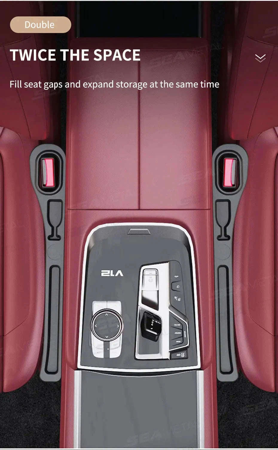 Upgraded Car Seat Gap Filler 2 Pcs Center Console Side Crevice Filler Strip-Brown 2pcs