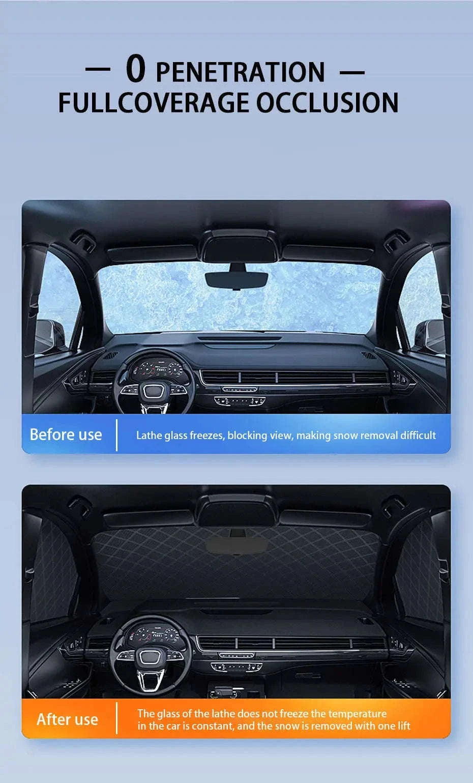 Upgraded Car Window Snow Cover with Hood Cover-Upgraded version