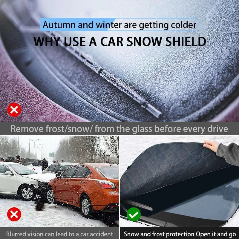 Upgraded Car Window Snow Cover with Hood Cover-Upgraded version