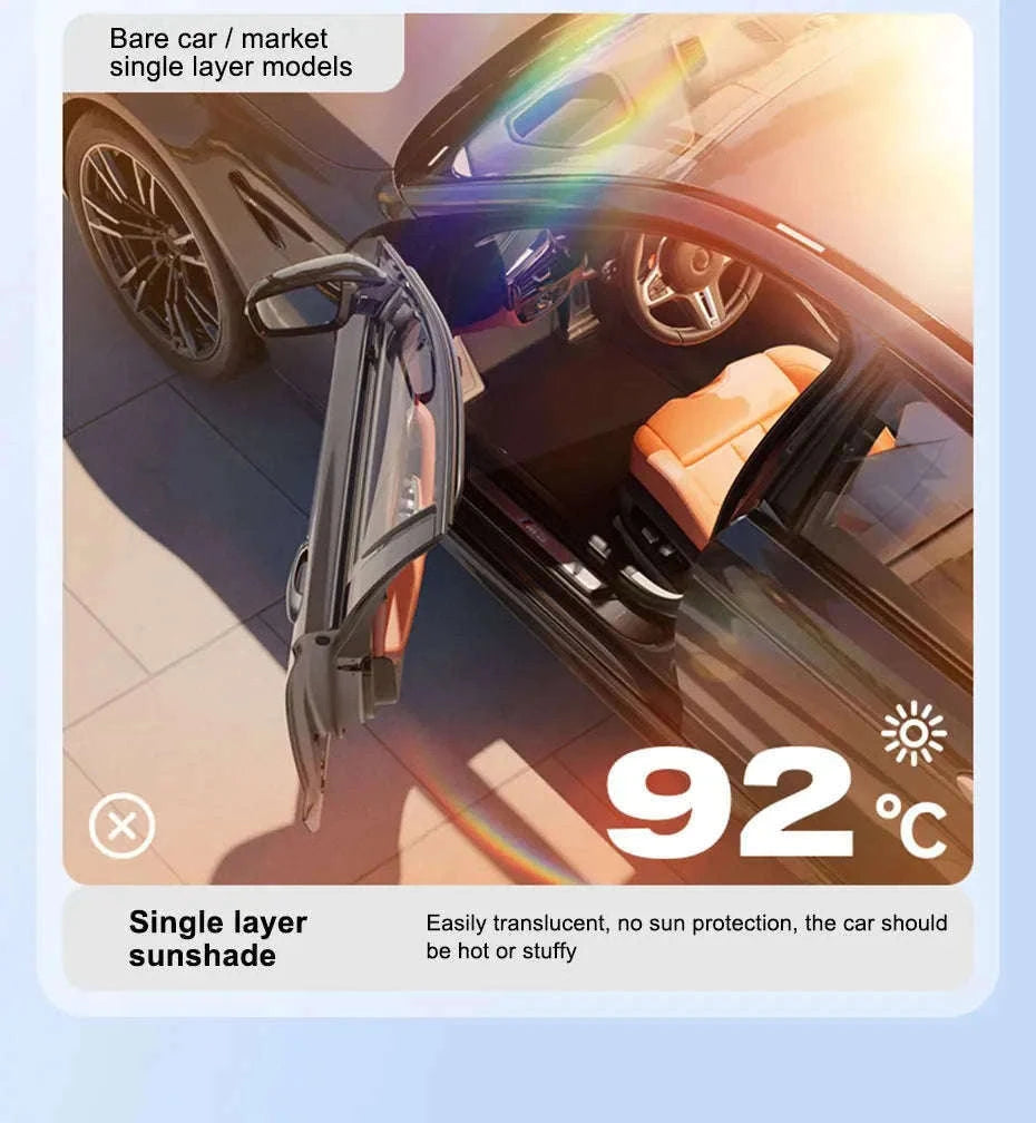 Upgraded Windshield Sun Shade for Car Heat Insulation Sun Protection Cover UPF50+ UV Blocking Auto Sunshade Umbrella-1pc