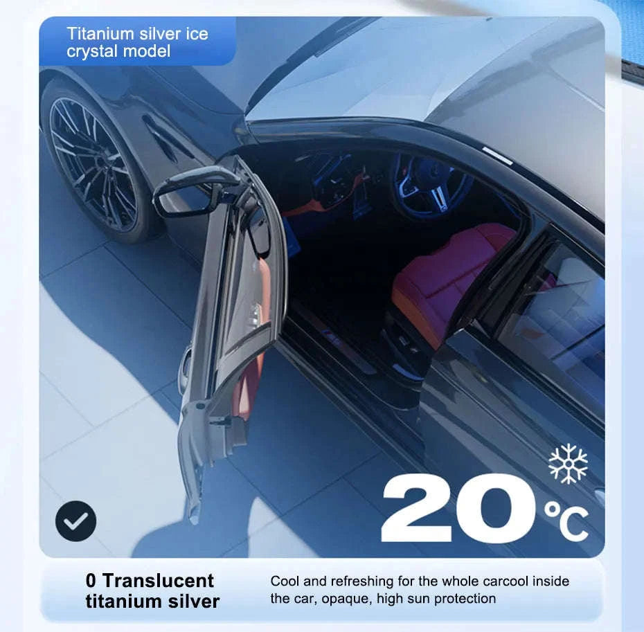 Upgraded Windshield Sun Shade for Car Heat Insulation Sun Protection Cover UPF50+ UV Blocking Auto Sunshade Umbrella-1pc