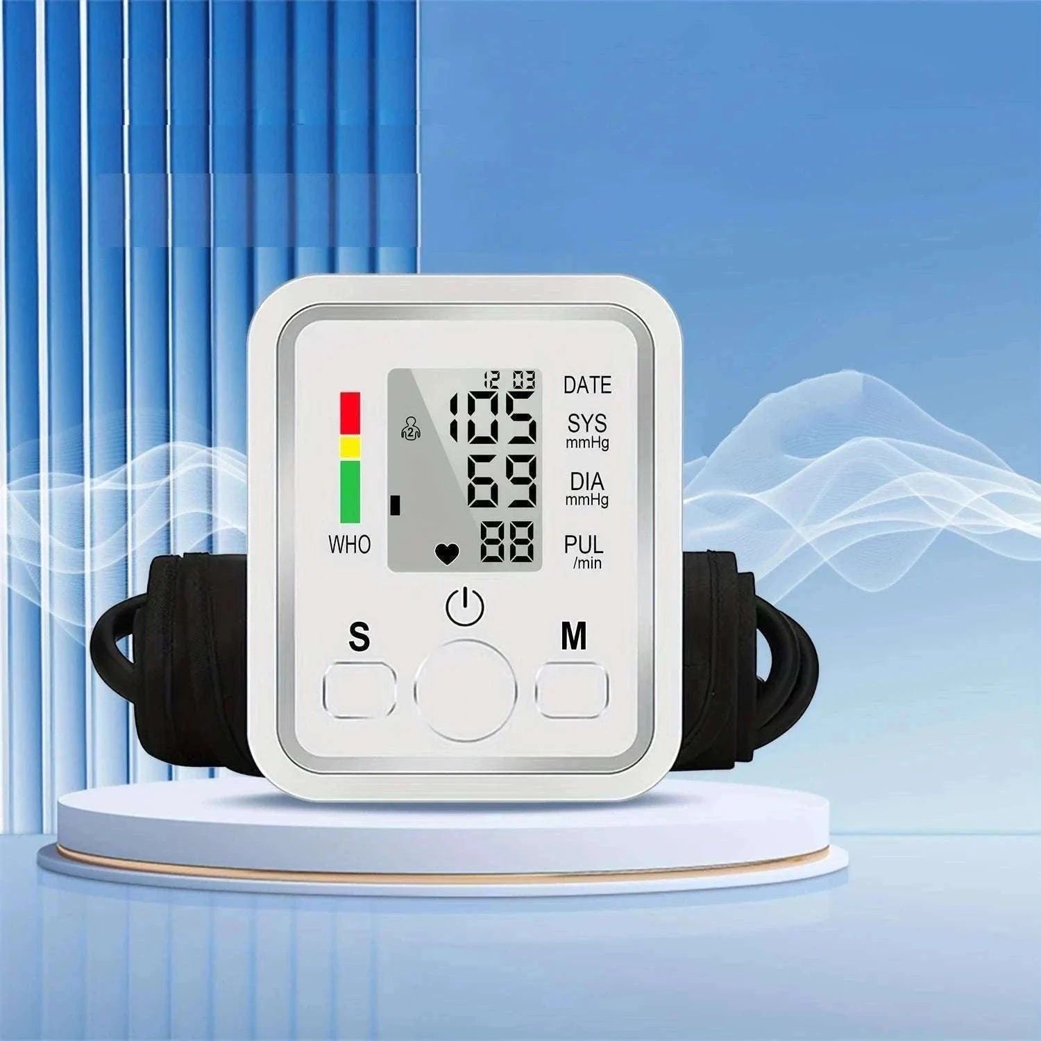 Upper Arm Automatic Blood Pressure Monitor for Home Checks-White