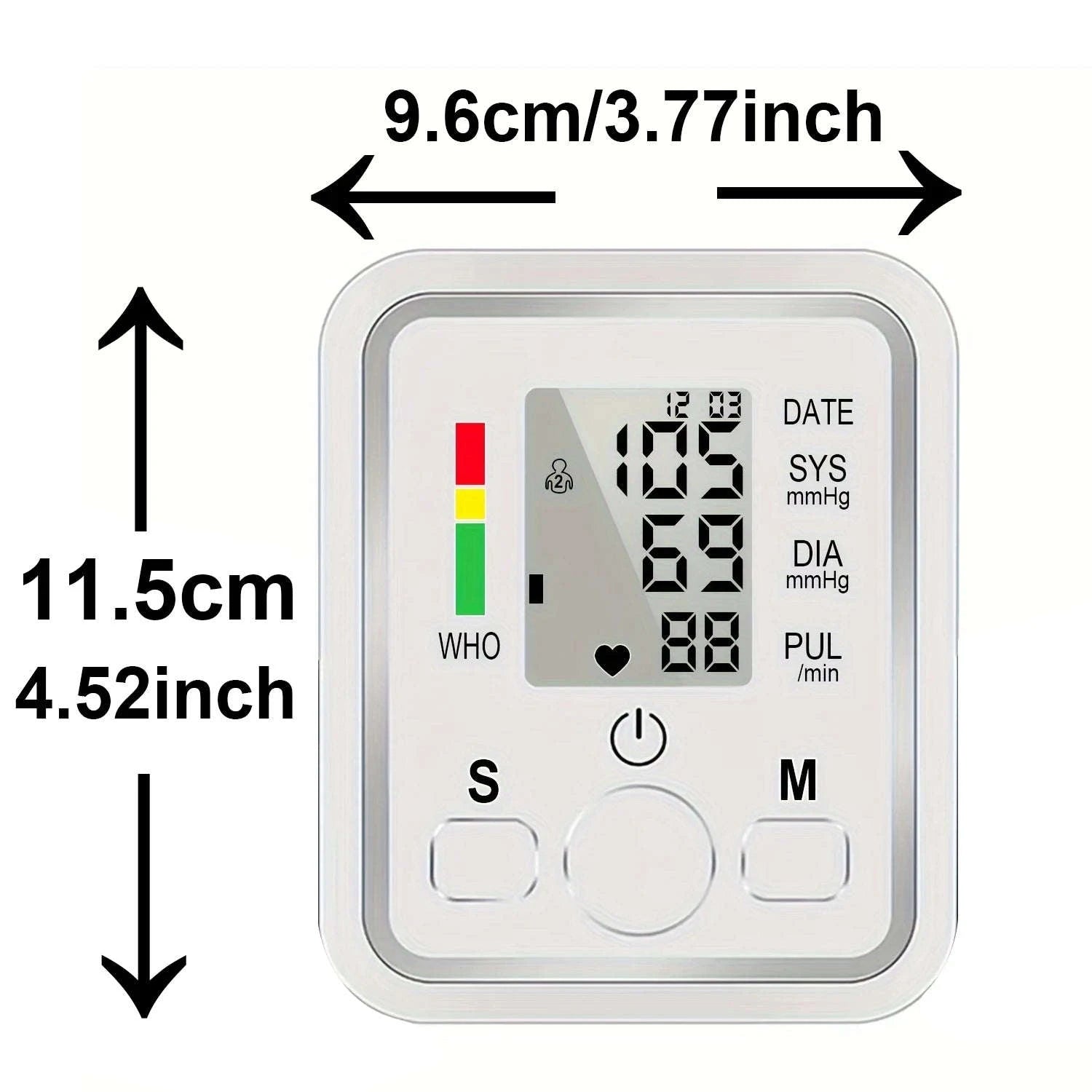 Upper Arm Automatic Blood Pressure Monitor-White