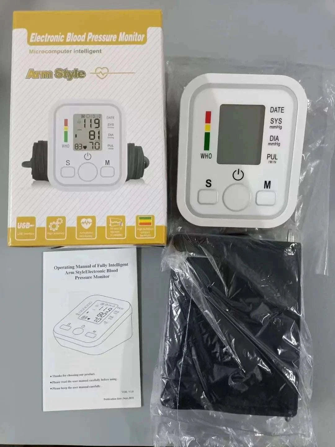 Upper Arm Automatic Blood Pressure Monitor-White