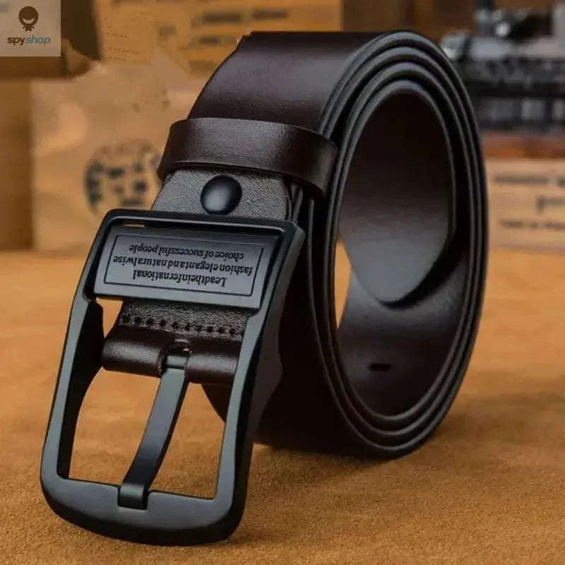 UrbanCraft Cowhide Leather Belt – Genuine Cowhide with Metal Pin Buckle-YK-coffee / 110cm