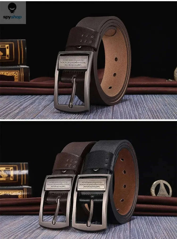 UrbanCraft Cowhide Leather Belt – Genuine Cowhide with Metal Pin Buckle-YK-coffee / 110cm