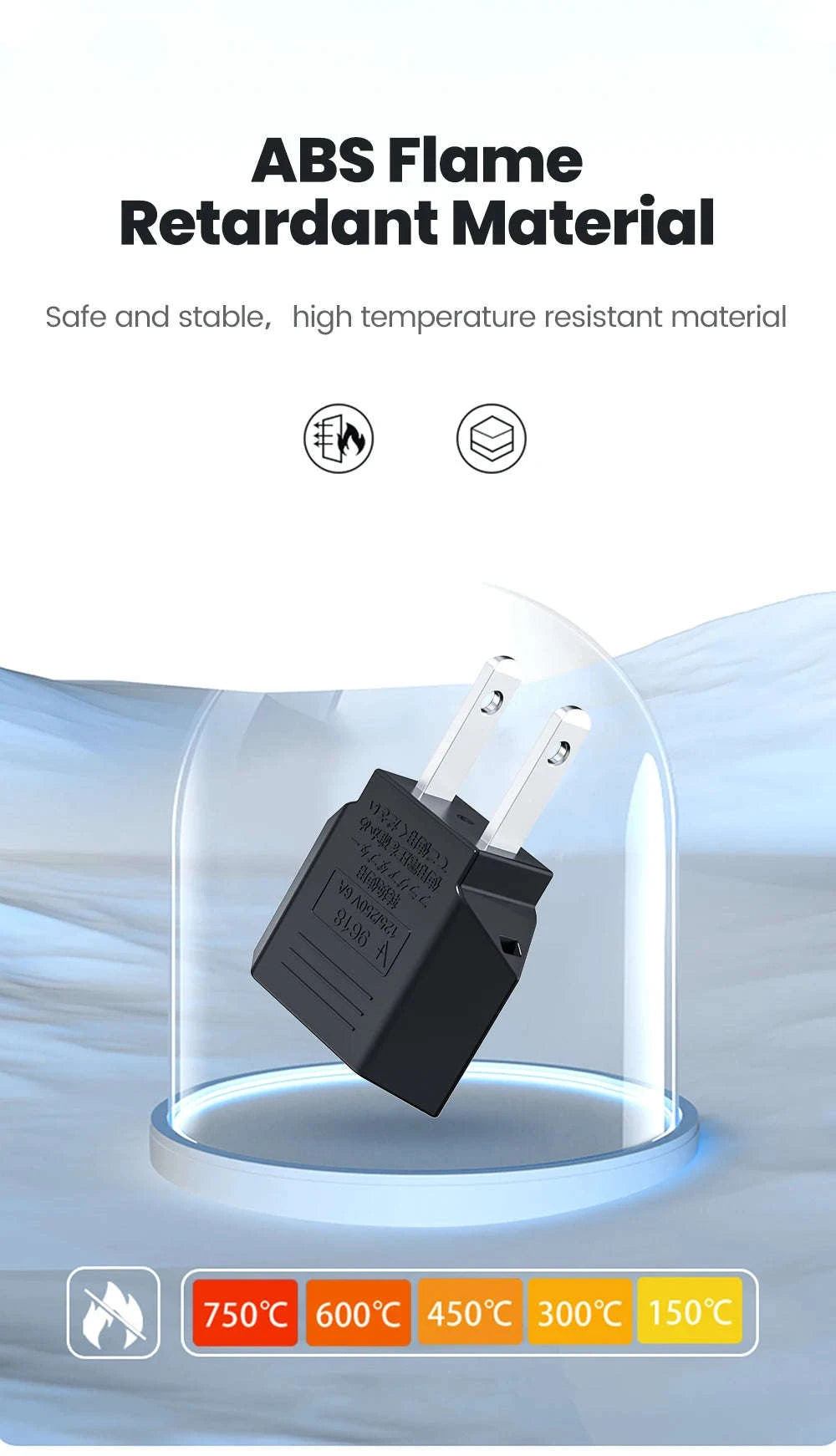 US to EU Travel Adapter-2PCS Black