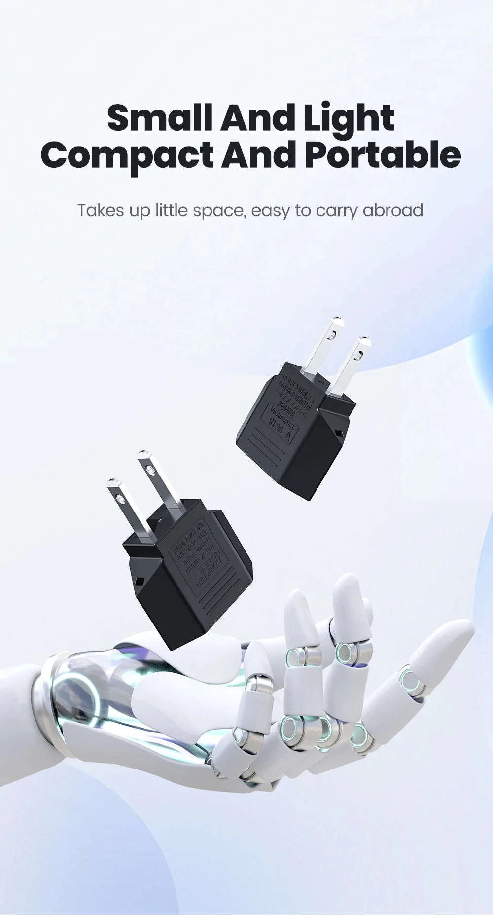 US to EU Travel Adapter-2PCS Black