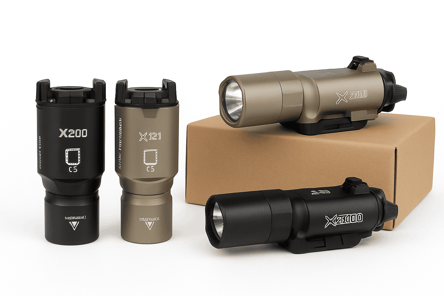 US Warehouse Metal SF X300 X300U Ultra Pistol Scout Light Tactical Rifle Airsoft Hunting Flashlight for 20mm Rail-X300U-DE / United States