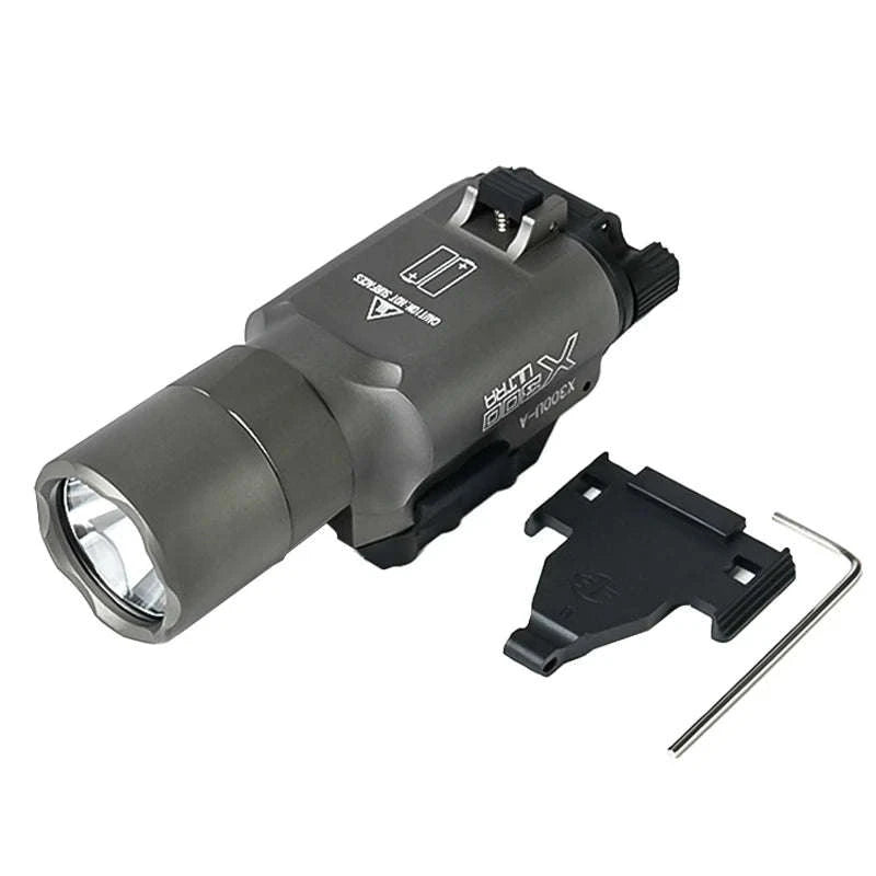 US Warehouse Metal SF X300 X300U Ultra Pistol Scout Light Tactical Rifle Airsoft Hunting Flashlight for 20mm Rail-X300U-DE / United States