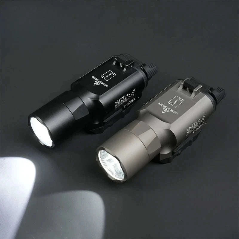 US Warehouse Metal SF X300 X300U Ultra Pistol Scout Light Tactical Rifle Airsoft Hunting Flashlight for 20mm Rail-X300U-DE / United States