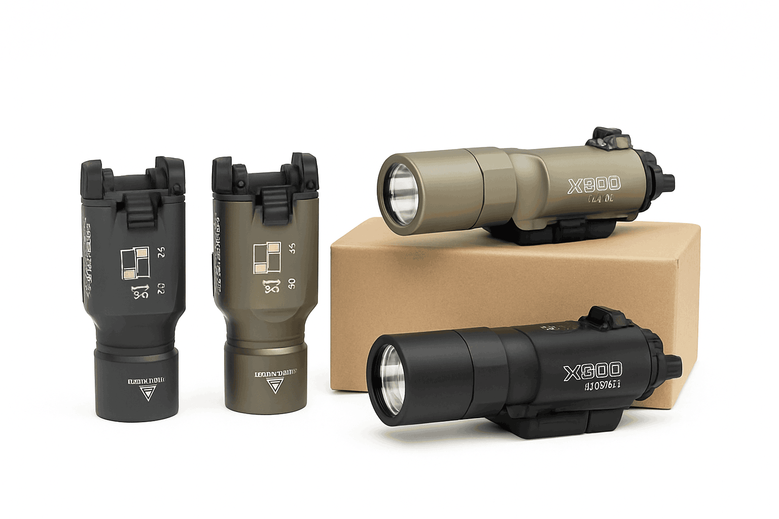 US Warehouse Metal SF X300 X300U Ultra Pistol Scout Light Tactical Rifle Airsoft Hunting Flashlight for 20mm Rail-X300U-DE / United States