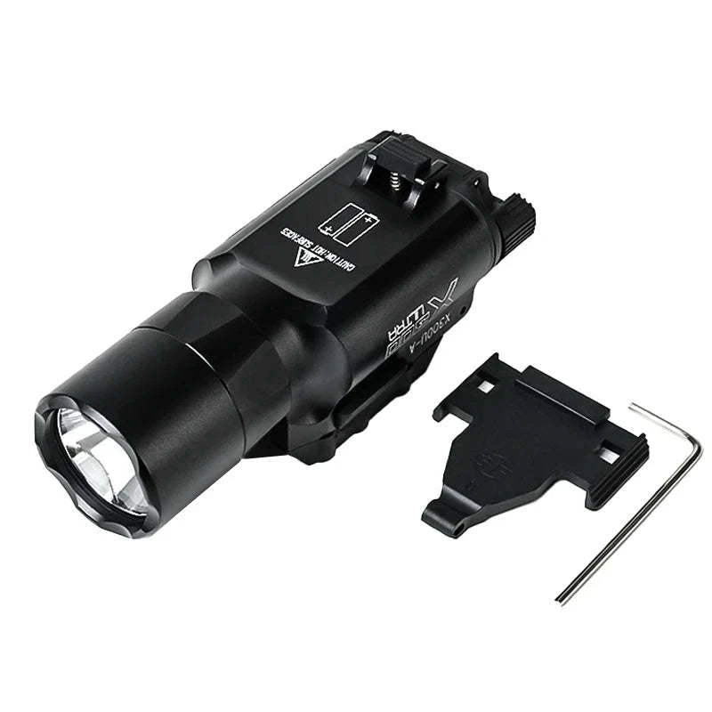 US Warehouse Metal SF X300 X300U Ultra Pistol Scout Light Tactical Rifle Airsoft Hunting Flashlight for 20mm Rail-X300U-DE / United States