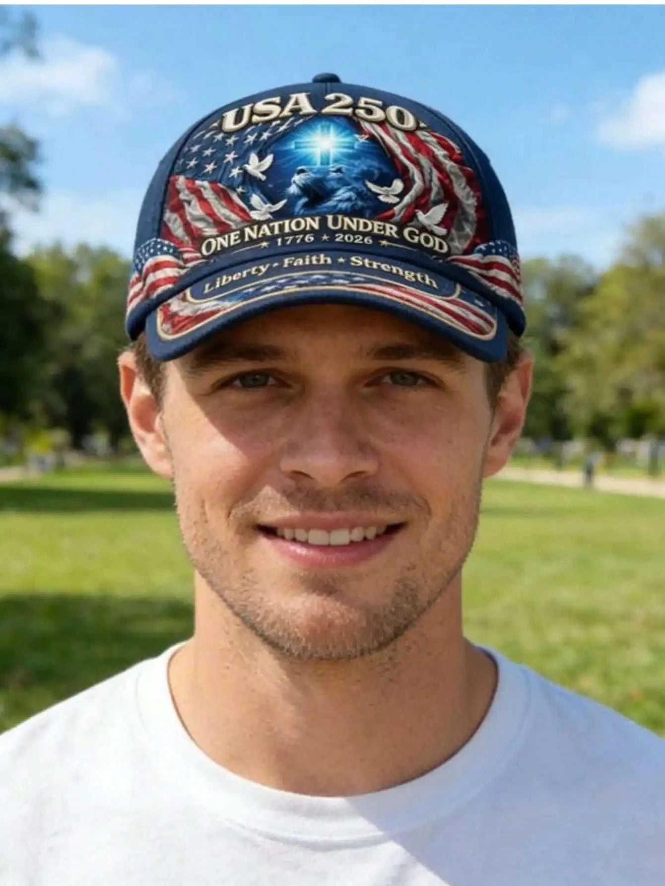 USA 250th Anniversary Lion of Judah Adjustable Baseball Cap-United States / 004BQM / 004BQM