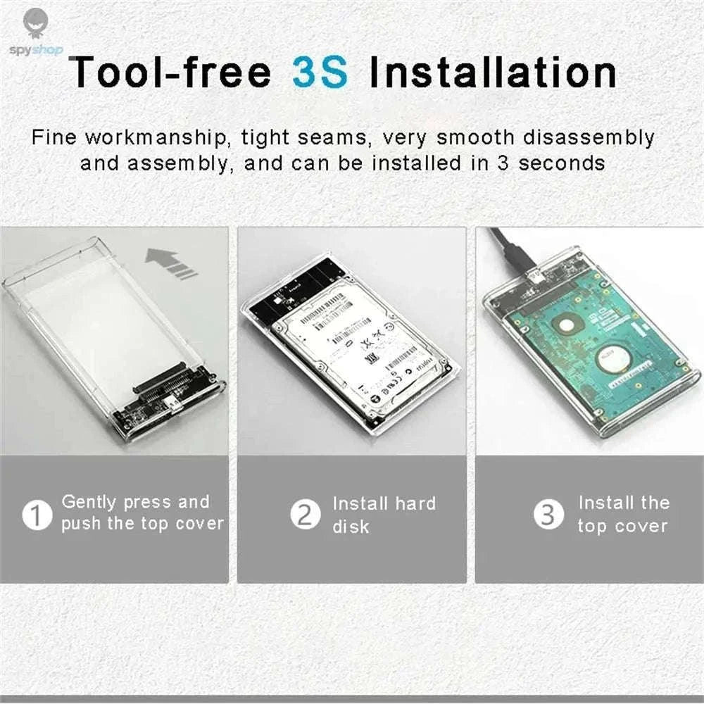 USB 3.0 2.5-Inch SATA HDD Enclosure with Tool-Free Setup-USB 3.0 to type c