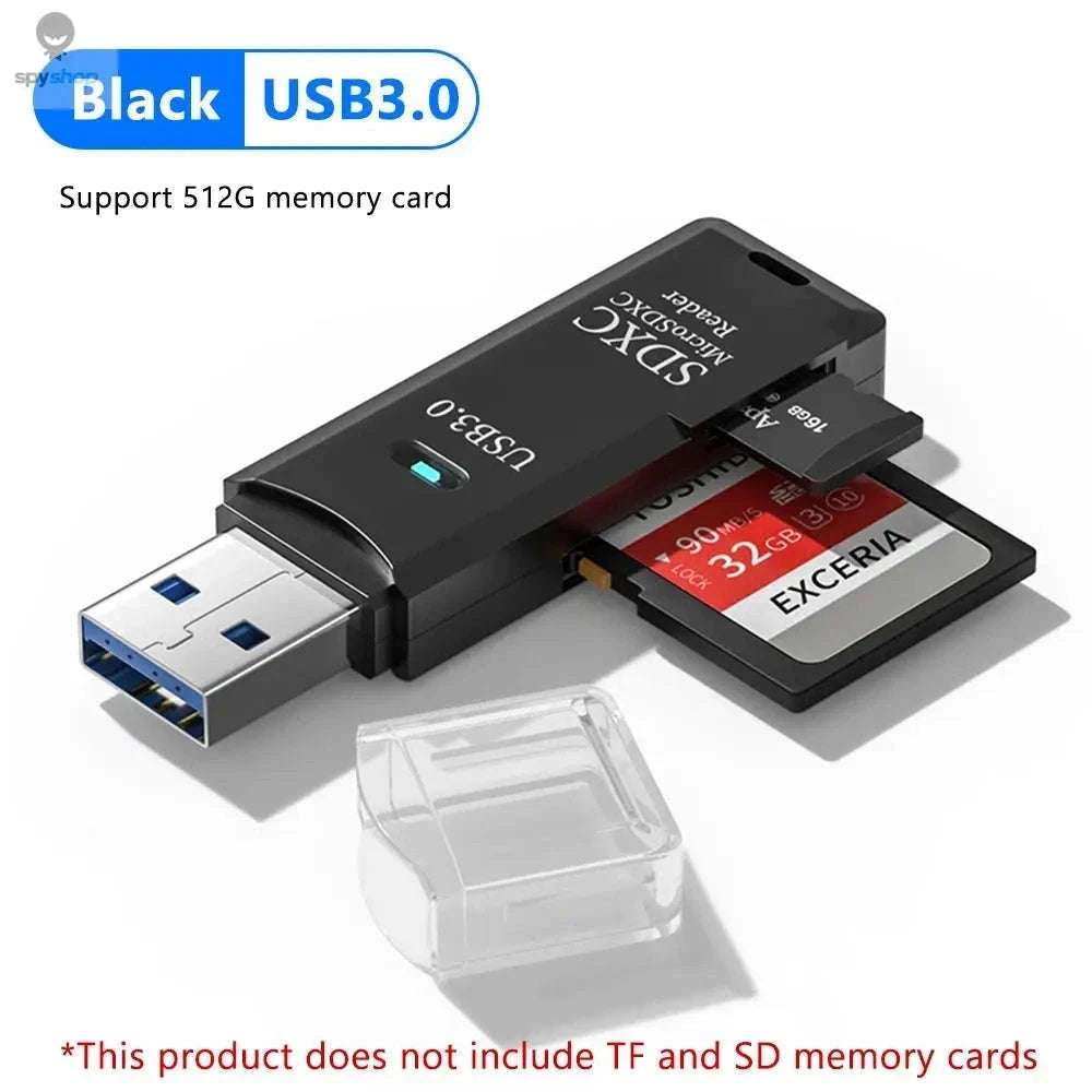 USB 3.0 Card Reader for Micro TF and SD Cards-USB3.0 White