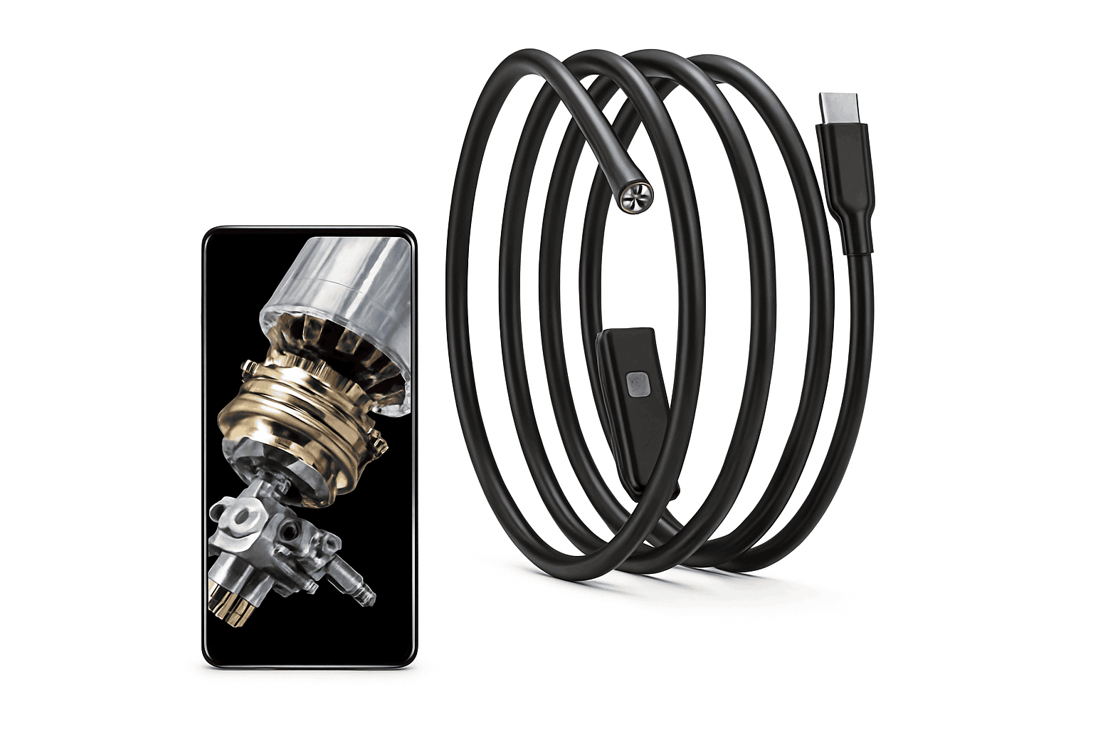 USB C Endoscope Camera 5.5mm Borescope with LED Lights-United States / Soft Cable / 1m
