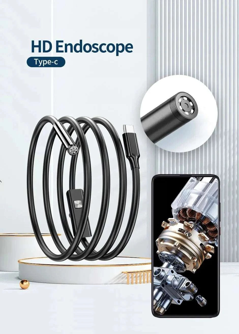 USB C Endoscope Camera 5.5mm Borescope with LED Lights-United States / Soft Cable / 1m
