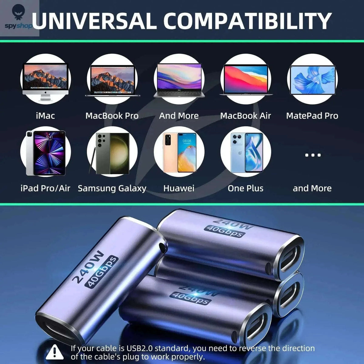 USB-C Female to Female Adapter, 240W PD, 40Gbps, 8K-1x CM-CM 240 ZT