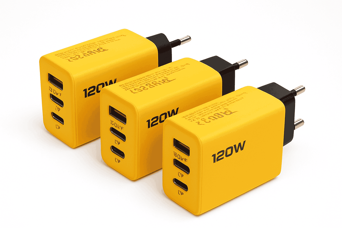 USB C PD 4-Port Fast Charging Charger with Quick Charge 3.0-EU Yellow