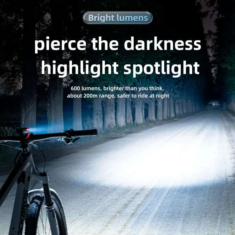 USB-C Rechargeable Bike Light 400–800LM Waterproof Front Headlight-RHL800