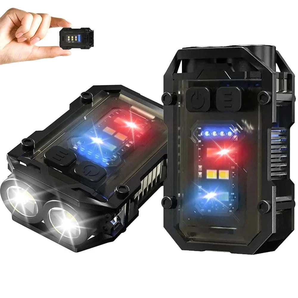 USB C Rechargeable Mini Keychain Flashlight-Black
