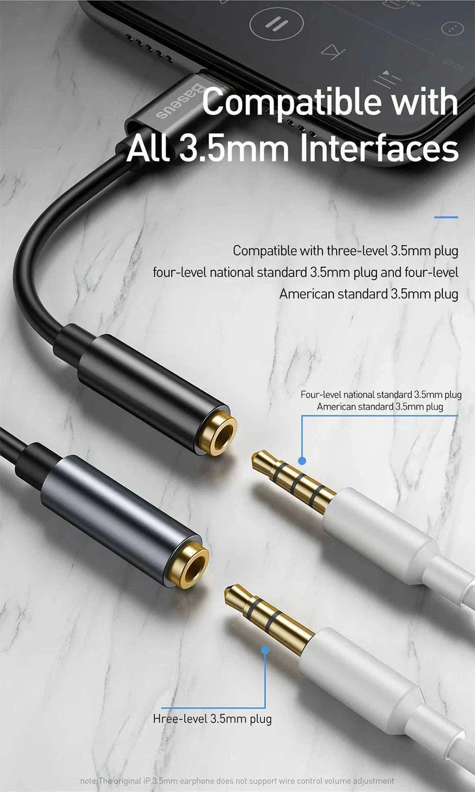 USB-C to 3.5mm Earphone Jack Adapter-Black