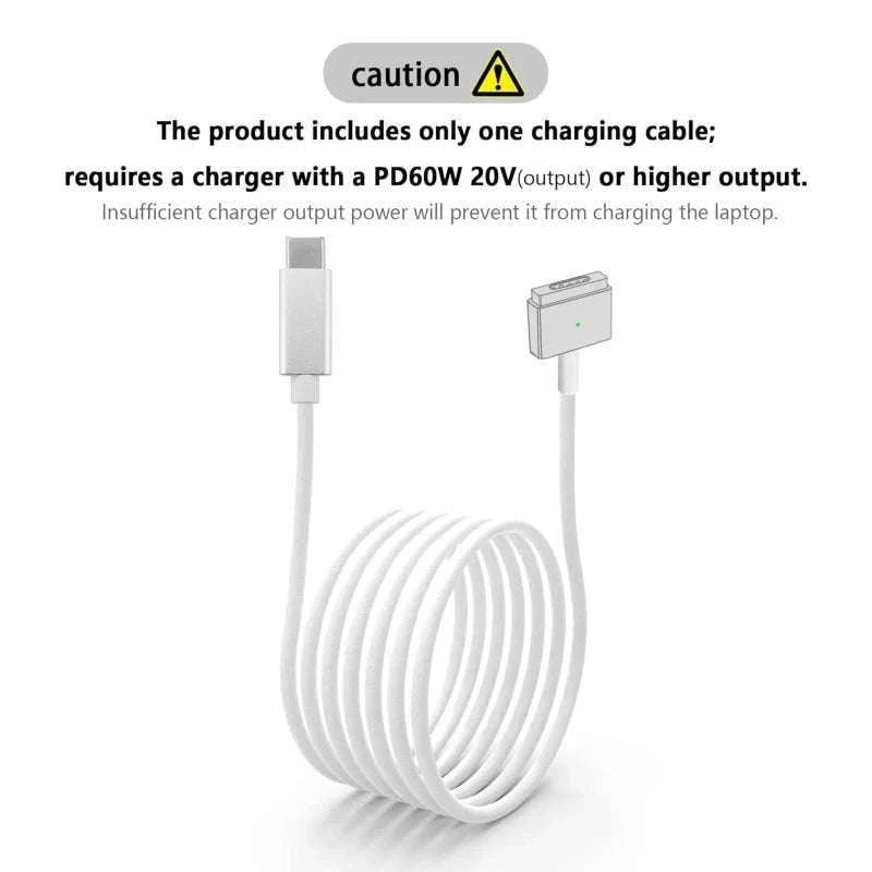 USB-C to MagSafe Cable for MacBook Air/Pro 45W 60W 85W-Mag1 L-Braided Cable / 1.8m