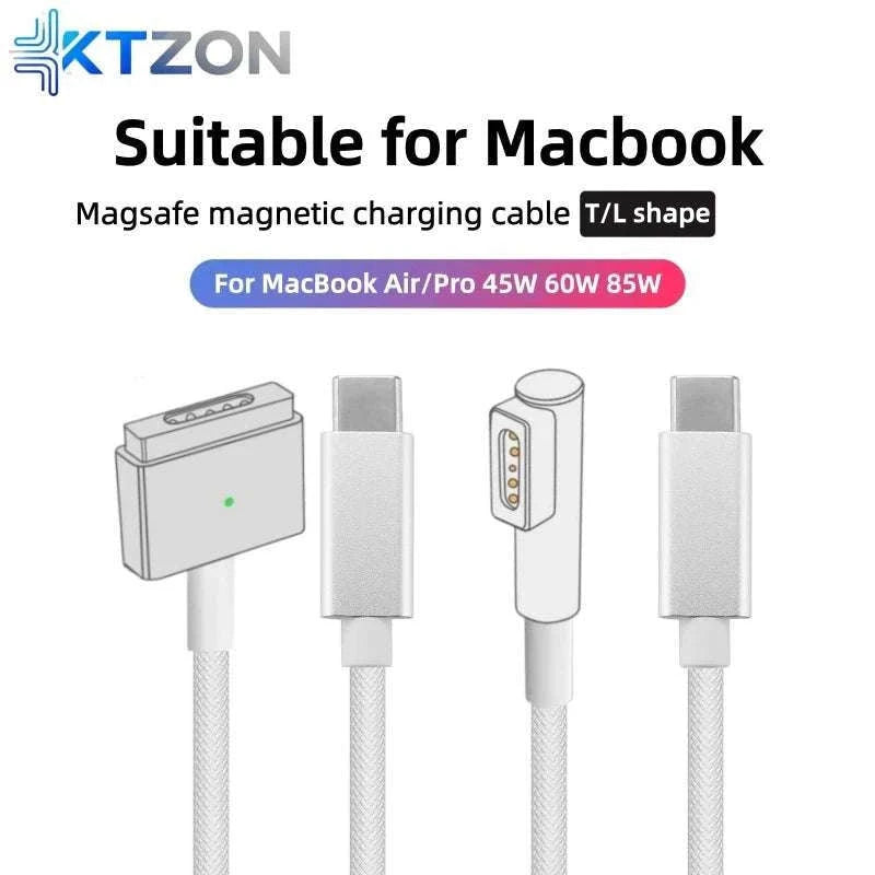 USB-C to MagSafe Cable for MacBook Air/Pro 45W 60W 85W-Mag1 L-Braided Cable / 1.8m