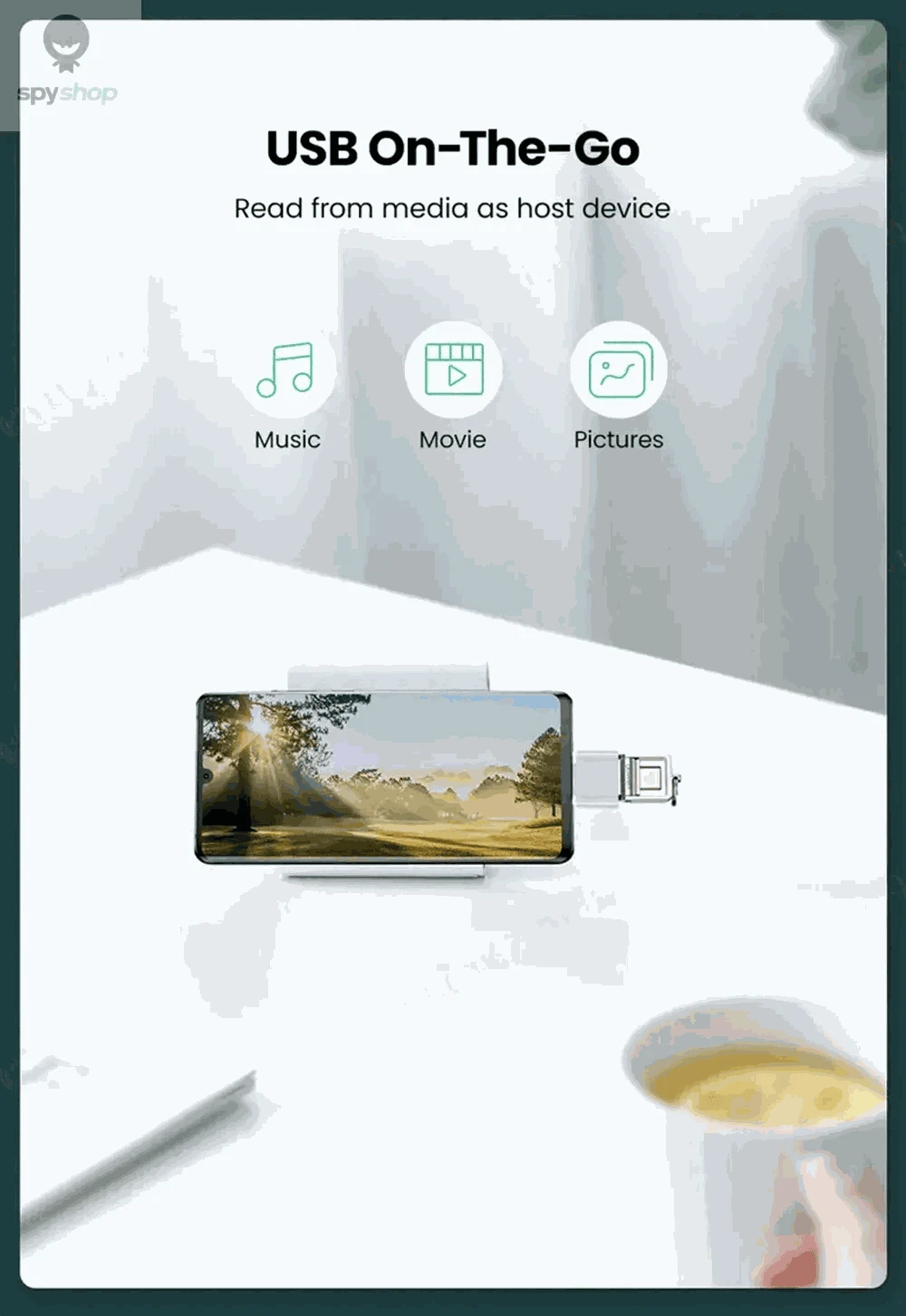 USB-C to USB 3.0 OTG Adapter for Fast, Easy Device Connections-1PCS White