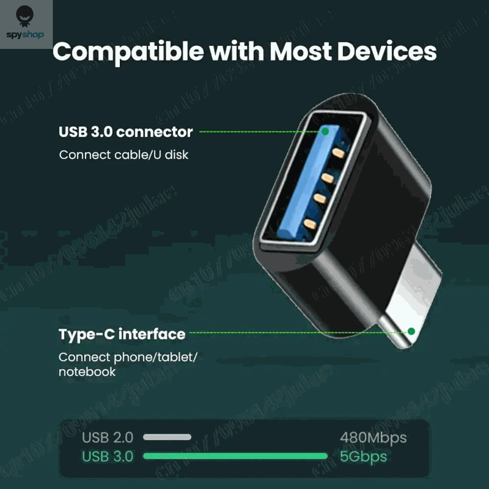 USB-C to USB 3.0 OTG Adapter – High-Speed Transfer and Universal Compatibility-1PCS White