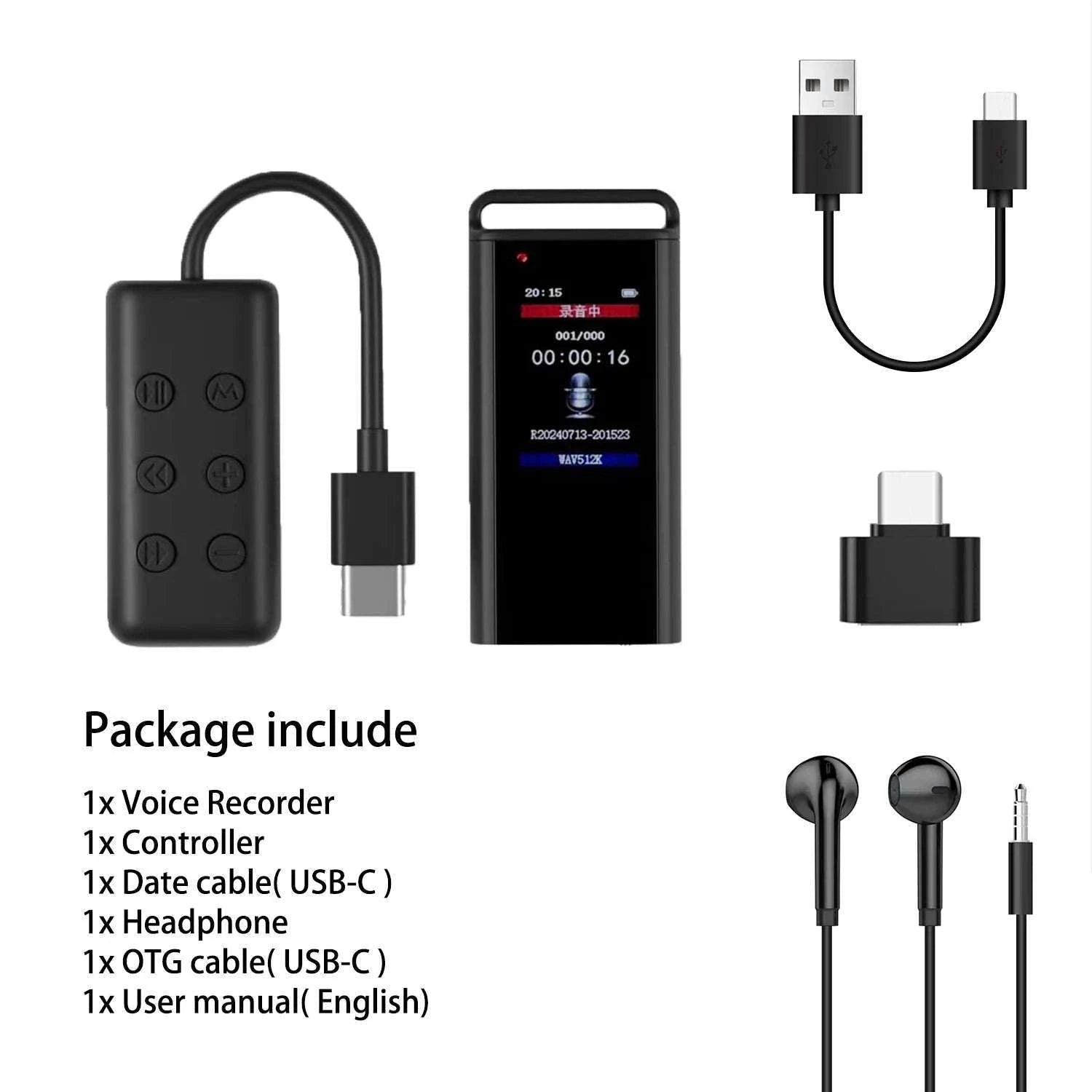USB C Voice Activated Digital Voice Recorder Pen-China Mainland / 64 GB