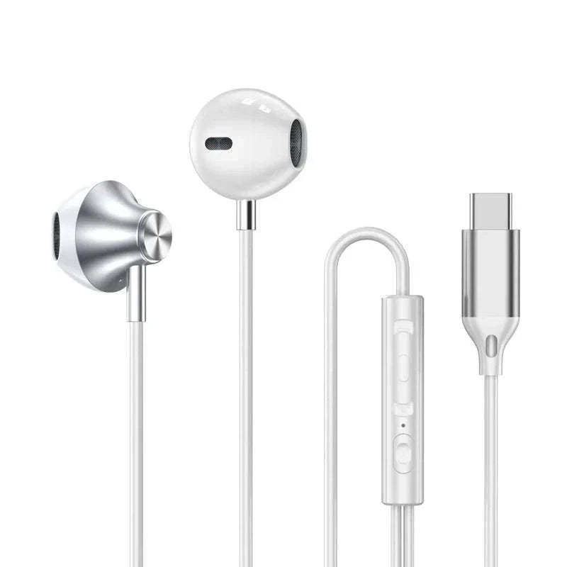 USB-C Wired Earphones for Samsung & Android with Mic-Black 3.5mm