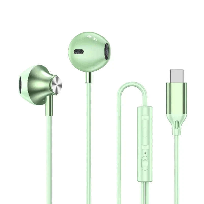 USB-C Wired Earphones for Samsung & Android with Mic-Black 3.5mm