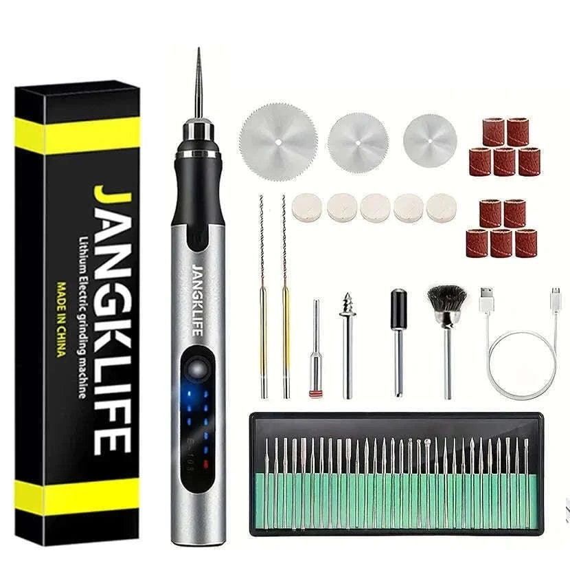 USB Cordless Rotary Tool Kit for Precision DIY and Crafting-30pcs