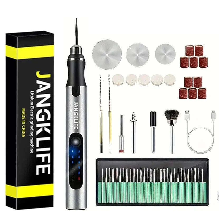 USB Cordless Rotary Tool Kit for Precision DIY and Crafting-30pcs