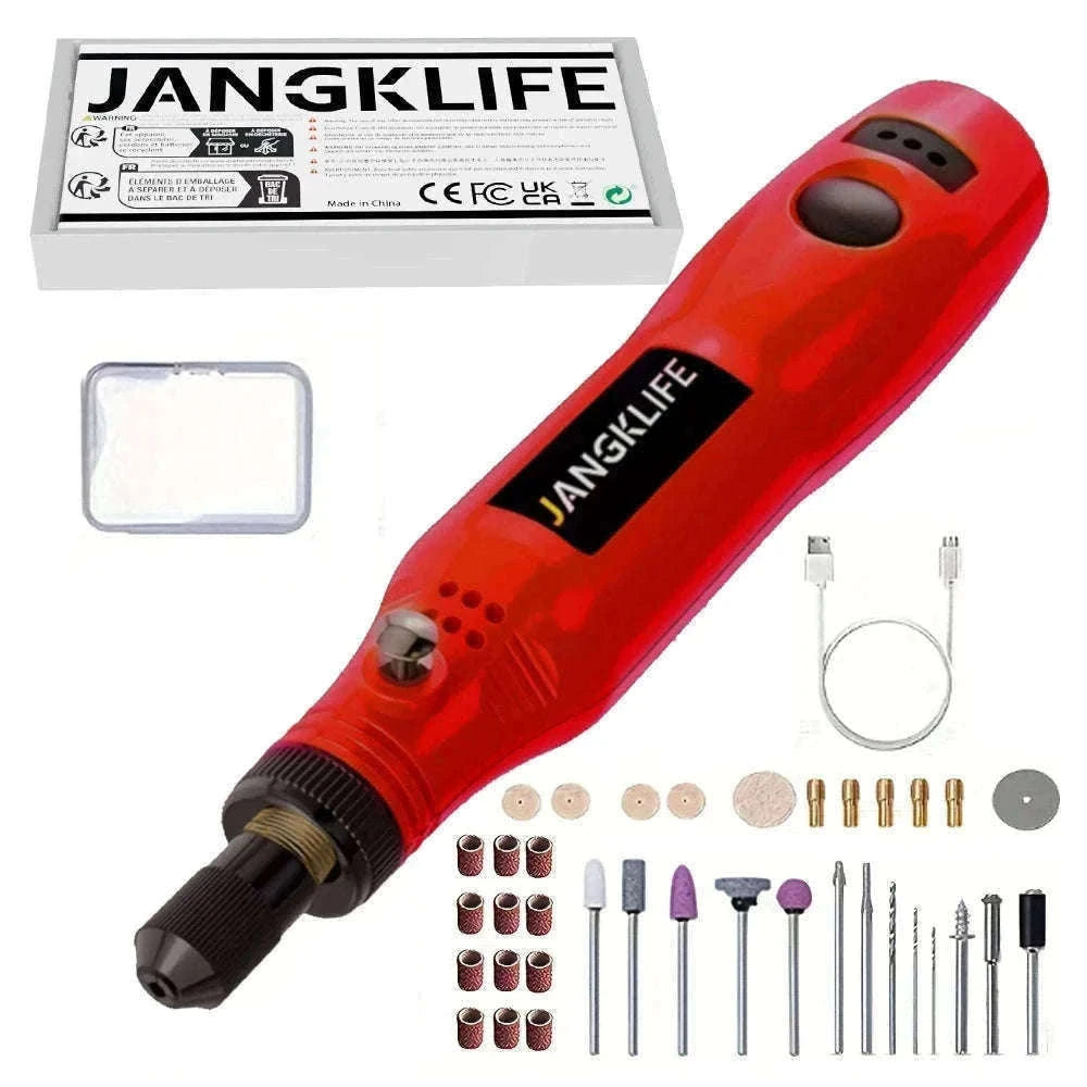 USB Cordless Rotary Tool Kit with 37 Accessories-Grey