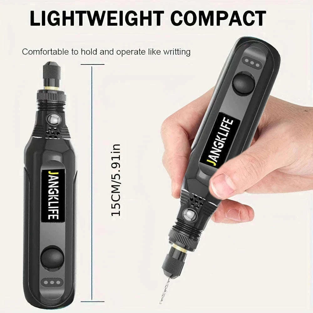 USB Cordless Rotary Tool Kit with 37 Accessories-Grey